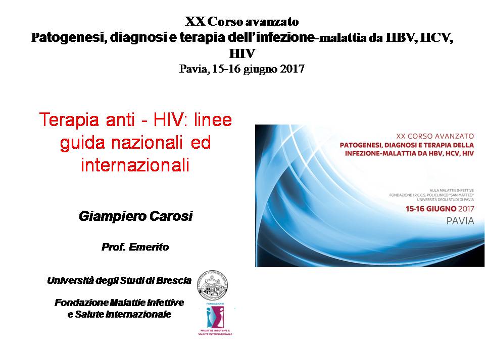 Terapia anti-HIV: linee guida nazionali ed internazionali